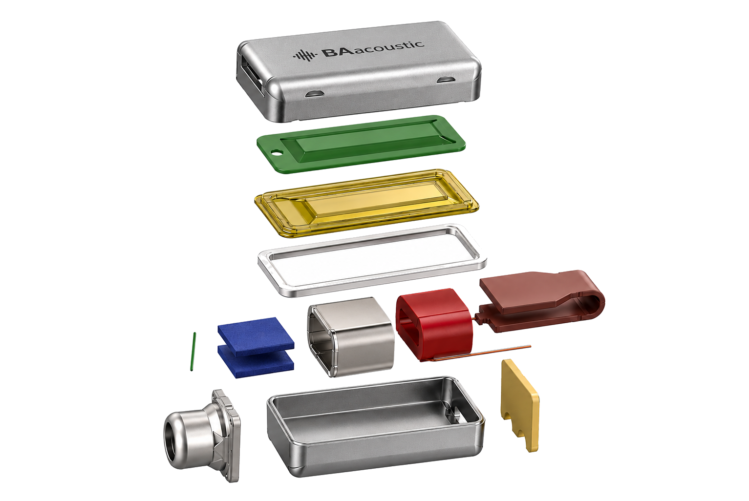 Balanced armature receiver exploded view